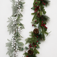 Guirlande de Noël Artificielle Haut de Gamme en Plastique, Branches de Feuilles de Pin Vertes, Tailles Personnalisées, pour Décoration Maison, Centre Commercial, Intérieur, Fête, Vacances