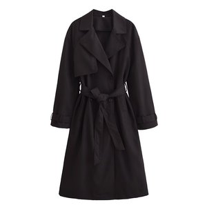 <span class=keywords><strong>Trench</strong></span> Elegante e alla Moda Autunno Inverno a Doppio Petto con Cintura Vintage a Maniche Lunghe con Tasche Capospalla Femminile Chic - Product Image 5