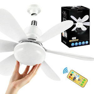 0728 Ventilador de Techo Compacto 2 en 1 con Luz LED de 3 Colores, Enchufe Multifuncional Inteligente, Profesional y Ajustable - Product Image 1