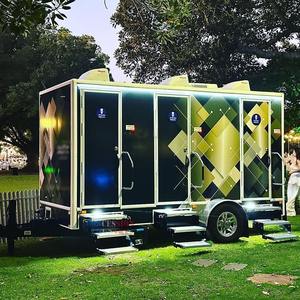 Remorque de toilette portable de luxe à 4 stalles Remorque de toilette mobile approuvée par l'UD DOT pour les mariages et les occasions spéciales - Product Image 4