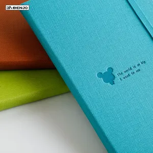 2023 Binder Custom Made Fancy Personal Weekly Embossing Leather Journal Writing Notebook With Elastic Band