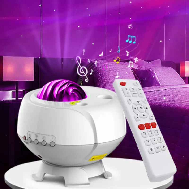 New 3D Visual Aurora Moon Star Projection Lamp Romantic Starry Music Laser Atmosphere Lamp with Remote Controller