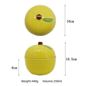 Lemon-Shaped Ceramic Serving <b>Set</b> Hand-Painted Citrus Theme Bowl & Dessert Plates Mediterranean Tableware for Summer Tea Parties - Product Image 4