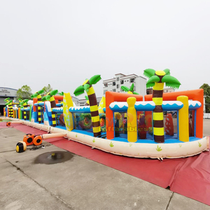 สนามแข่งขันกีฬาเป่าลมกลางแจ้งแบบทรอปิคอลสำหรับชายหาด สนามเด็กเล่นเป่าลมเชิงพาณิชย์สำหรับผู้ใหญ่ - Product Image 2