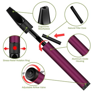 Inhalador de Vapor de Acero y Madera Natural, Recargable, Reutilizable para Adultos, para Dejar de Fumar, con Aceites Esenciales - Product Image 2