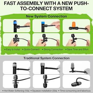 Sistema de Riego por Goteo KC-003 Negro, Conexión a Presión, 0.1-0.4Mpa, Herramienta de Riego para Jardín - Product Image 3