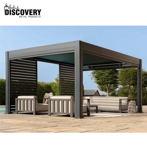 Pergola di lusso in alluminio all'aperto con tetto motorizzato e pannello solare opzionale <span class=keywords><strong>per</strong></span> case intelligenti - Product Image 5