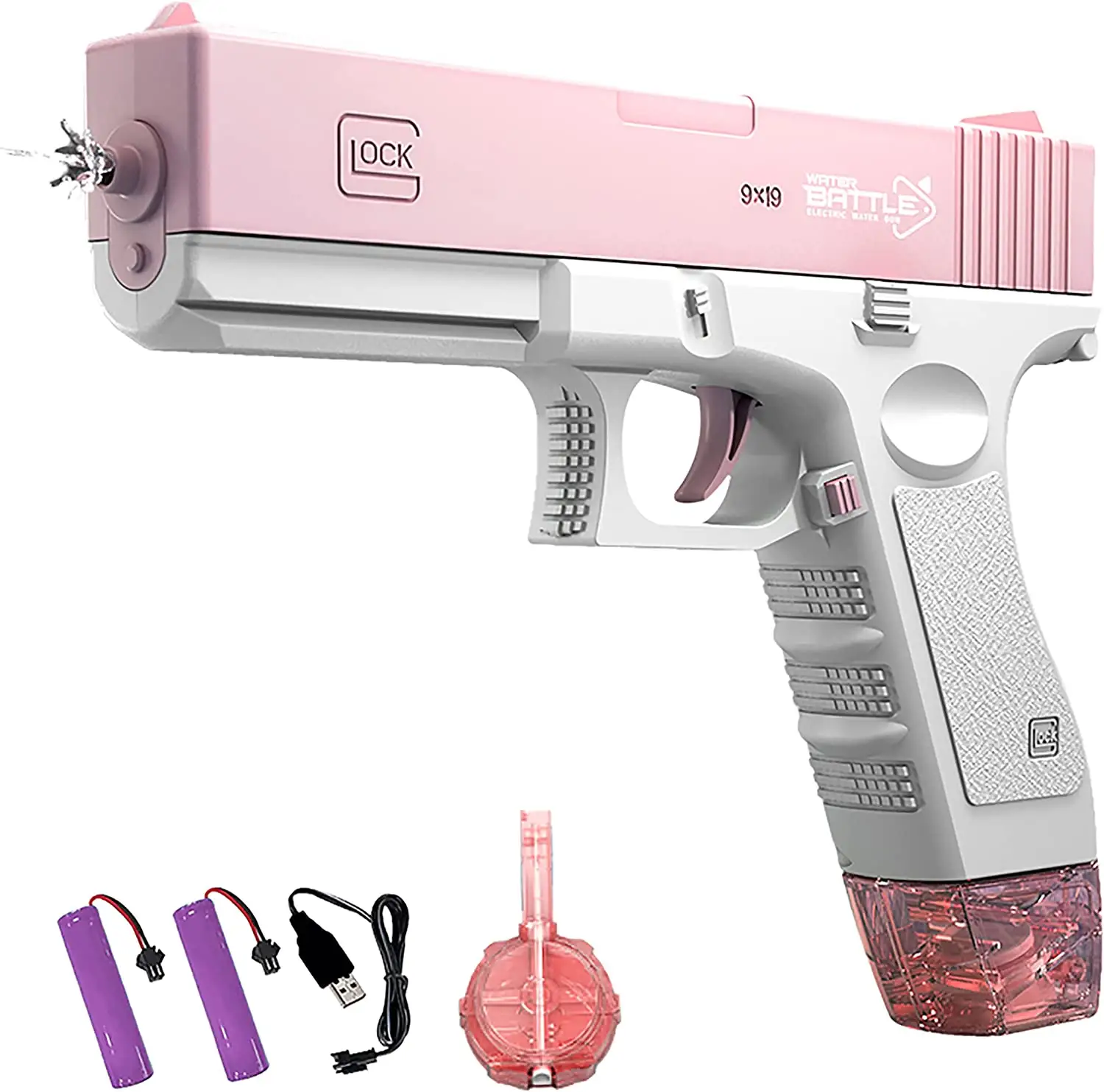 Factory wholesale Summer Glock Pistol Fully Automatic Electric Water Gun Gift Kids Outdoor Pool Water Party Games Toys Guns