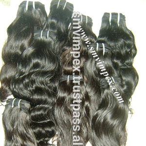 12A 2028 meilleure vente extension de cheveux humains indiens Remy wave, 100% vague naturelle non traitée extension de cheveux bruts d'Inde - Product Image 1