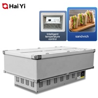 Réfrigérateur de crème glacée de vitrine horizontale de porte ouverte supérieure congélateur d'îlot de cuisine de refroidissement direct pour le restaurant de supermarché
