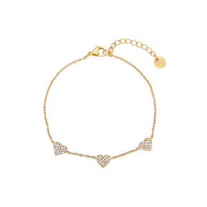 Pulsera de Corazón de Cristal Chapada en Oro, Acero Inoxidable 316L, Joyería Sostenible y Resistente para Mujer - Product Image 2