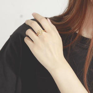 แฟชั่นเครื่องประดับแหวนสำหรับผู้หญิงเครื่องประดับแหวนสแตนเลสเครื่องประดับแหวนเครื่องประดับชุบทองแหวนหมั้นบาเกอันิลโล - Product Image 2