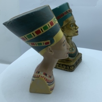 Figurines Vintage artistes égyptiens anciens, artefacts de tête de reine buste de paon, Statues pour décoration d'étagère de chambre