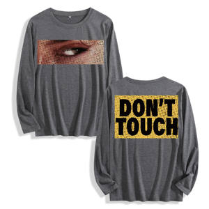 Camiseta Vintage de Manga Larga con Diseño Gráfico de Ojo y Texto en Rojo, Estilo Pop Art, Almacén en EE. UU., Diseño Personalizable - Product Image 4