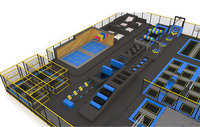 Parque de Trampolines Personalizado para Interiores y Exteriores, Circuito Ninja con Red de Protección, Certificado EN1176, Equipo de Fitness para Niños y Adultos