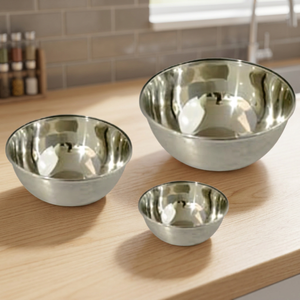 Ensemble de bols à mélanger en acier inoxydable Ensemble de 3 pièces Ensemble de haute qualité pour salade en acier inoxydable Petit gâteau Bol à salade imprimé Meena - Product Image 2