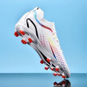 Chaussures de football pour hommes à crampons, lacets, tige synthétique, semelle intermédiaire EVA, doublure en mesh, semelle extérieure TPU, légères, respirantes, antidérapantes, printemps - Product Image 1