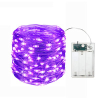 Mini-lumières LED à fil de cuivre avec boîte à piles 3-AA - Design étoile et fleur, étanches IP65 pour décorations de gâteaux de Noël