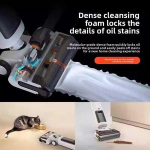 Nettoyeur de sol <span class=keywords><strong>sans</strong></span> <span class=keywords><strong>fil</strong></span> 18KPa avec moteur <span class=keywords><strong>sans</strong></span> balais, <span class=keywords><strong>aspirateur</strong></span> humide/sec, filtre HEPA, batterie 4000mAh, double positionnement plat à 180 degrés - Product Image 6