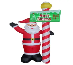 2015 Sản Phẩm Mới 400Cm Cao Inflatable Santa Claus Với Đèn Đứng Bên Cạnh Đường Đăng Cho Trang Trí Giáng Sinh
