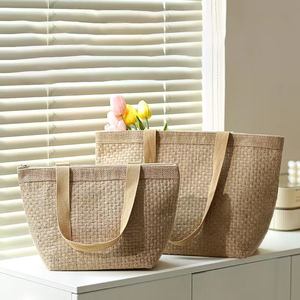 Eco Reusable <strong>Tote</strong> <strong>Bag</strong> Custom Women Fashion Shoulder Handbag Burlap Linen <strong>Jute</strong> <strong>Tote</strong> <strong>Bag</strong> for Activity Travel - Product Image 1