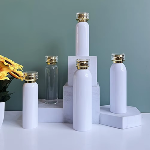 Chai mỹ phẩm 100ml-500ml Trắng PET trong suốt Vai chai Acrylic Vàng nắp chăm sóc da chai kem dưỡng da bao bì nhựa - Product Image 2