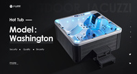 JOYEE Jacuzzi extérieur pour 6 personnes, bain à remous, spa, bain à remous domestique avec commande Balboa, éclairage LED, certifié CE, services OEM et ODM