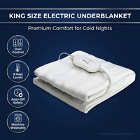 Surmatelas chauffant électrique 110V taille King, 9 réglages de chaleur, double commande, arrêt automatique, lavable en machine pour literie d'hiver