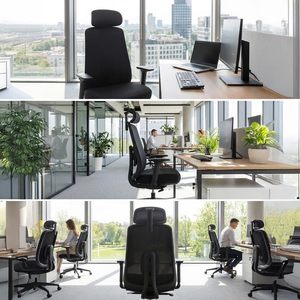 Ergonomic Modern Office Chair Full Mesh Fabric Recliner with Adjustable Headrest and Swivel Feature Cheap Metal Chair - Product Image 6