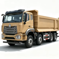 Truk Dump Bekas HOWO 8X4 Kilometer Rendah, Chassis Stabil, Pengangkatan Hidrolik, Untuk Proyek Infrastruktur