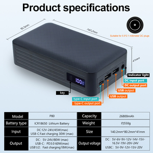 <span class=keywords><strong>Batterie</strong></span> externe DC 96Wh pour <span class=keywords><strong>ResMed</strong></span> <span class=keywords><strong>AirSense</strong></span> 11 <span class=keywords><strong>10</strong></span> S9 BMC CPAP, alimentation de secours 100W, charge bidirectionnelle USB-C - Product Image 4