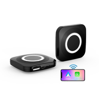 Vente chaude sans fil Carplay Android Adaptateur automatique 4 Go + 64 Go sans fil WiFi Carplay AI BOX avec 7 couleurs Led