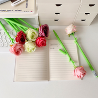 Cadeau pour la fête des enseignants, stylo gel en silicone doux en forme de rose, stylo à fleurs amusant pour fille, stylo à fleurs pour journal, cadeau