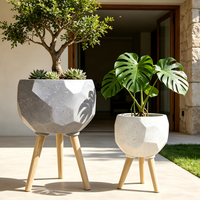 Pot de fleurs en fibre de verre moderne et luxueux, pots décoratifs pour plantes, pour la décoration de villas, jardins, patios extérieurs et aménagements paysagers