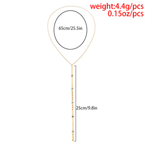 Collana con nappine lunga in metallo bohémien da donna nuova collana Sexy Color oro a forma di Y gioielli per festa nuziale - Product Image 6