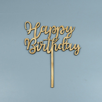 Joyeux anniversaire, chiffres en acrylique bambou, forme personnalisée, décorations de gâteau pour fête d'anniversaire d'enfants