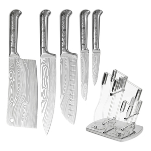 صندوق هدايا أنيق لمطبخ دمشق مع مقبض منقوش من الفولاذ المقاوم للصدأ - Product Image 1