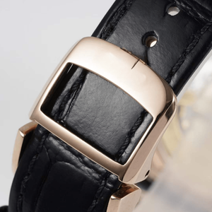 Day Night Function Diamond Bezel Guilloche Dial Leather Strap Polished Metal Case for Daily and Evening Wear - Product Image 5