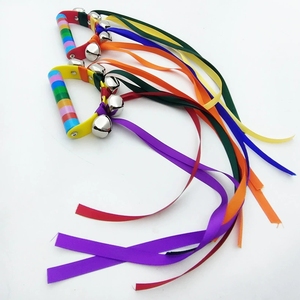 Clochettes en bois à ruban arc-en-ciel en gros, instrument de percussion Orff pour enfants, exercices matinaux et danse - Product Image 3