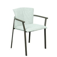 Chaise de salle à manger moderne en tissu vert au design patchwork européen avec pied en poudre noire pour la salle à manger à la maison