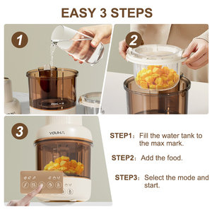 YOUHA 도매 가정용 전기 이유식 메이커 터치 패널 다기능 쿠커 저소음 푸드 프로세서 증기선 블렌더 - Product Image 2