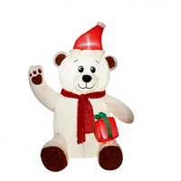 Vente en gros usine : Décorations de Noël gonflables en peluche Ours polaire de 1,2 m avec lumières LED intégrées pour intérieur/extérieur, idéales pour les fêtes.