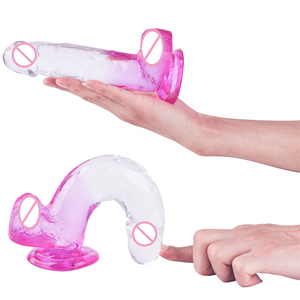 Realistischer <span class=keywords><strong>Dildo</strong></span> für Frauen Vaginal G-Punkt Gelee Schlanker <span class=keywords><strong>Dildo</strong></span> Sexspielzeug Klarer <span class=keywords><strong>Dildo</strong></span> Starker Saugnapf Anal Sexspielzeug für Frauen - Product Image 5