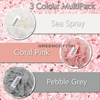 Éponge de Douche Personnalisable avec Logo, Ensemble de Puffs de Douche Naturels Recyclés, Exfoliant Corporel pour le Bain et la Douche, Élimination des Peaux Mortes