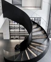 Escalier en arc rotatif en acier inoxydable personnalisé HZ, moderne, pour intérieur, appartements, villas, hôtels, durable, sûr, installation DIY 3D