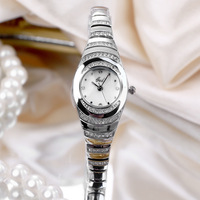 Montre-bracelet Gedi de luxe plaquée or avec strass pour femme, mouvement à quartz, bracelet fin en acier, étanche, bijou de poignet pour femme