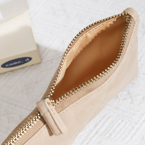 High Quality Custom Printed <b>Suede</b> Zipper Makeup Packaging Pouch VelvetTravel Cosmetic Bag for Makeup <b>Brush</b> - Product Image 4