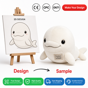 Fabricante de Peluches Personalizados, Peluche de Ballena <span class=keywords><strong>Beluga</strong></span>, Peluche con Logotipo Personalizado, Linda Criatura Marina Ártica - Product Image 1