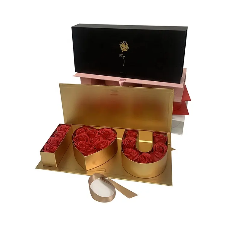 2023 Selamat Hari Ibu Aku Mencintaimu Surat Kotak Bunga Persegi Panjang Sabun Abadi dengan Kotak Hadiah Tangan Hari Valentine Ide Hadiah 2023