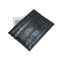 Dompet Kartu Kulit Buaya Dompet Ramping MOQ Rendah Huruf Personalisasi Logo Kustom